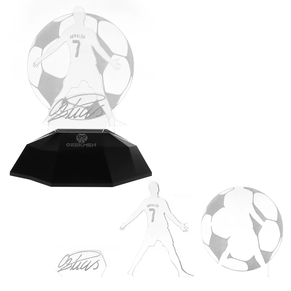 CR7 Cristiano Ronaldo Portugal Soccer Player 3D Line Lamp Football Player c Ronaldo 3D Optical illusion Light LED Table Lamp