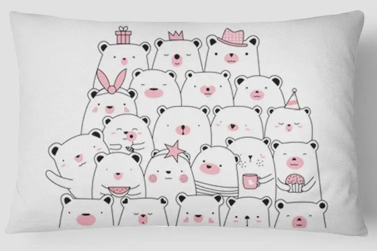 Мультяшная Лежанка для котиков Подушка Милая животные розовый кролик медведь слон жираф, Лев шаблон для Декор для детских комнат 30*50 см - Цвет: A3