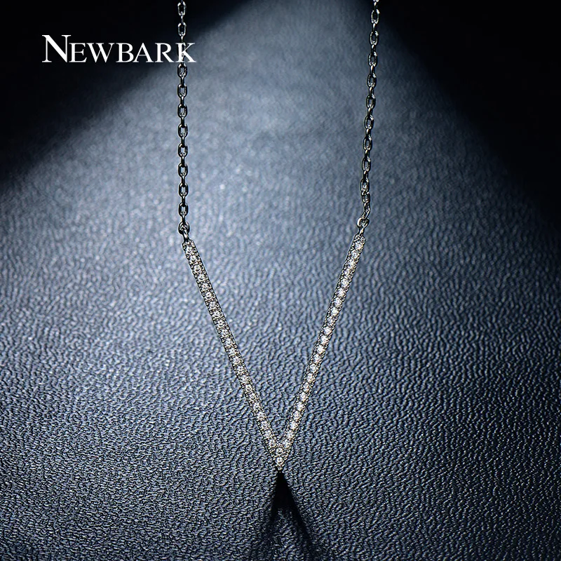 font b NEWBARK b font Newest V Letter Pendant font b Necklaces b font Top