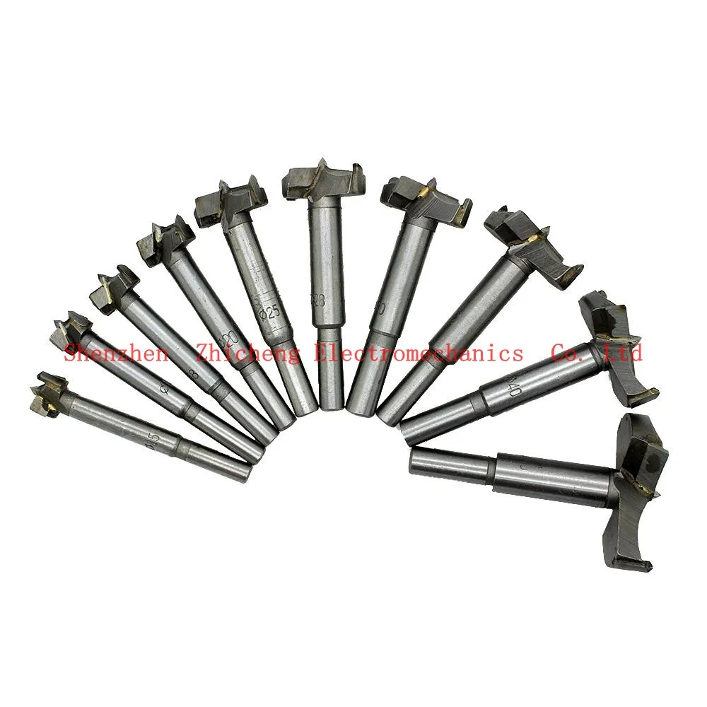 

10pc 14-50mm Auger Drill Bit Set Wood Woodworking Hinge Hole Saw Cutting Wooden Rotary Tool Accessories