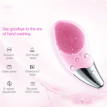 

Face Cleanser Brush Ultrasonic Electric Silicone Skin Care Tools Facial Cleansing Brush Vibration Massage Face Care Device