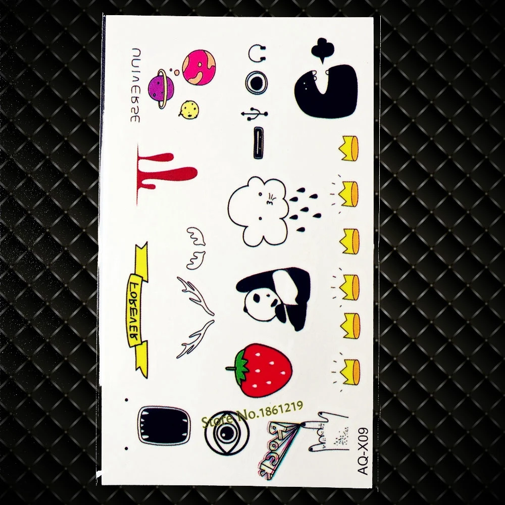 

Cute Panda Lovely Crown Temporary Tattoo For Kids Children Body Art Painting Arm Shoulder Legs Tattoo Gifts Supplies GAQ-X09