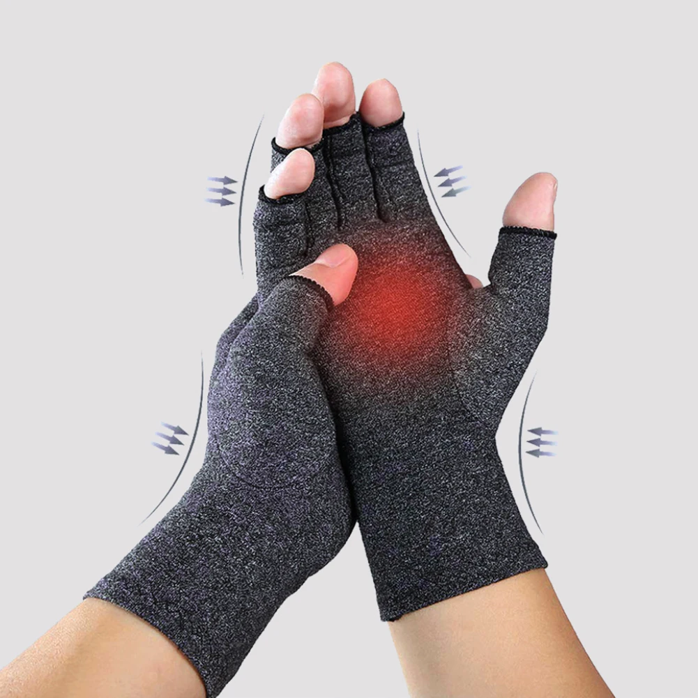 Мужские и женские перчатки при артрите эластичные компрессионные перчатки при артрите половина пальца Обезболивание рук Защита