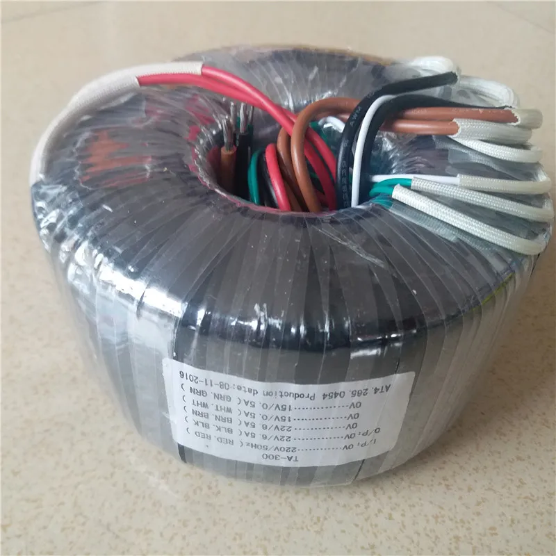 

2*22V 6.5A 2*15V 0.5A Toroidal transformer ring copper custom transformer 220V input 300VA transformer for power supply