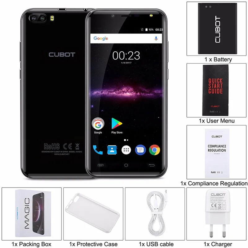 Cubot Magic двойной задняя камеры 4 ядра MT6737 Android 7 0 мобильный телефон 3 GB Оперативная
