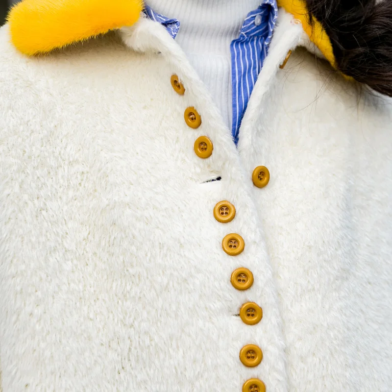 Пальто из натурального меха, шерстяная куртка, Овечья стрижка, мех ягненка, пальто, зимнее пальто для женщин, корейские белые топы, Двусторонняя Куртка ZT296