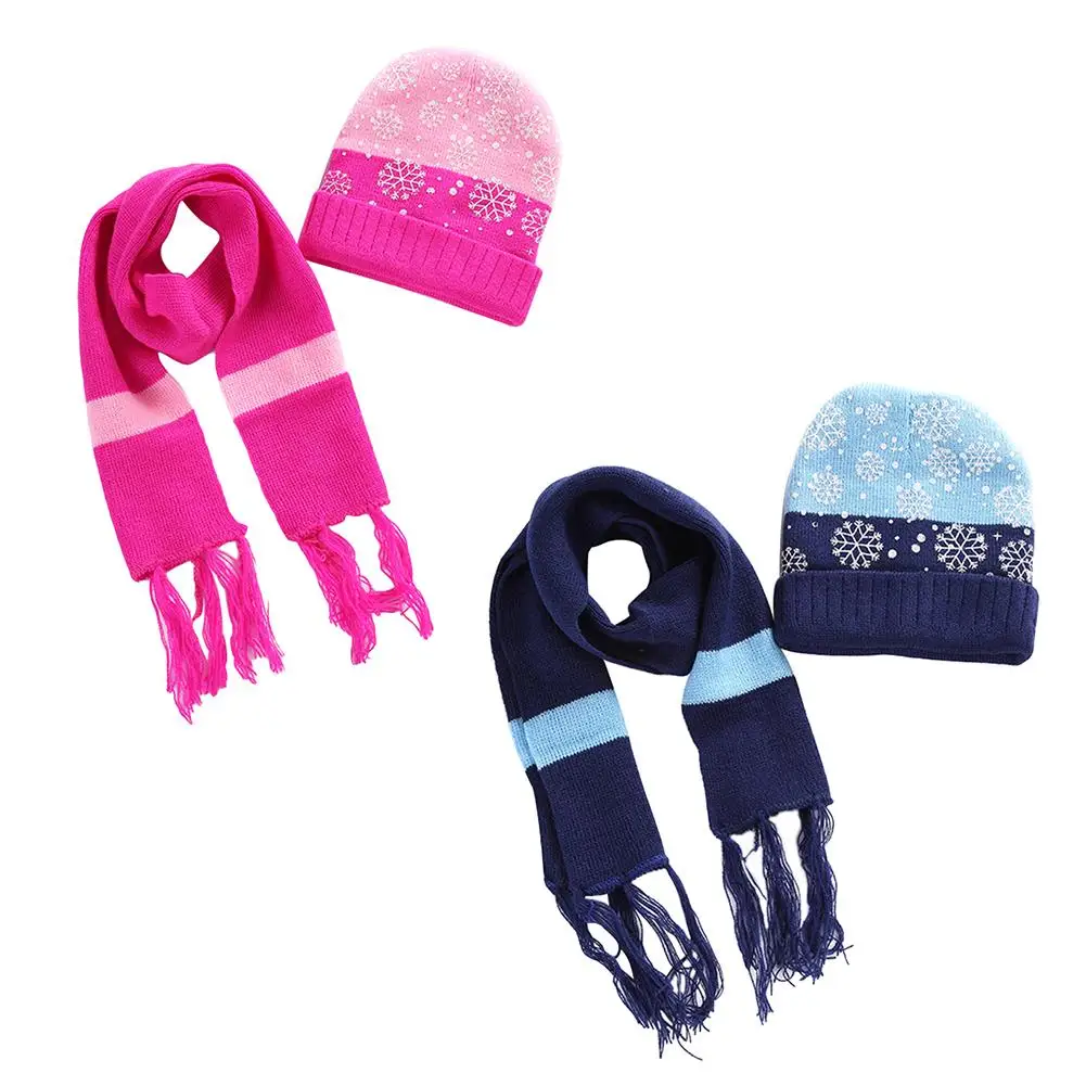 Осенне-зимняя теплая шапочка из 2 предметов для младенцев, Рождественская шапочка, шапка, шарф
