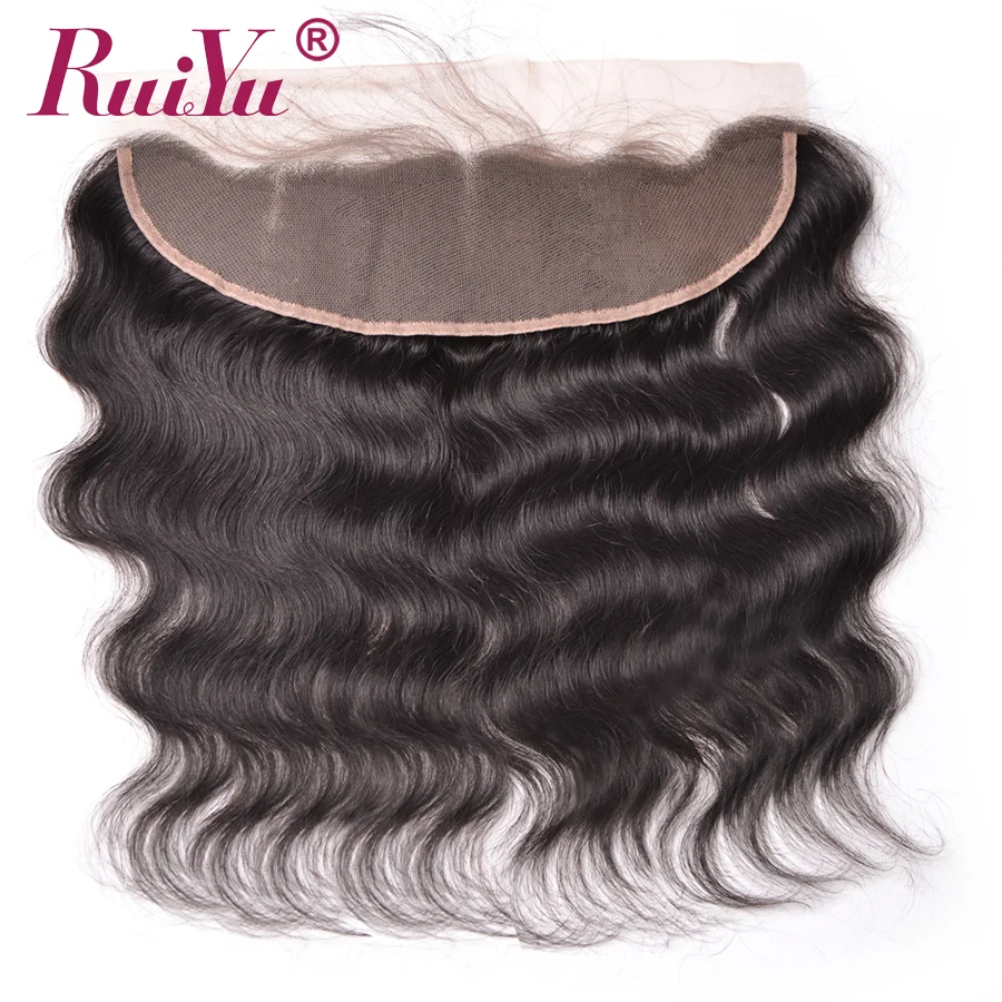 

RUIYU 13x4 Ear to Ear Lace Frontal Closure With Baby Hair Peruvian Body Wave Non-remy Human Hair Frontal Closure Bleached Knots