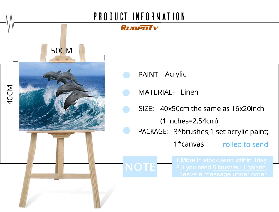 RUOPOTY рамка Дельфин Сделай Сам краска по номерам каллиграфия краска ing акриловая краска по номерам животные настенная художественная картина для домашнего искусства