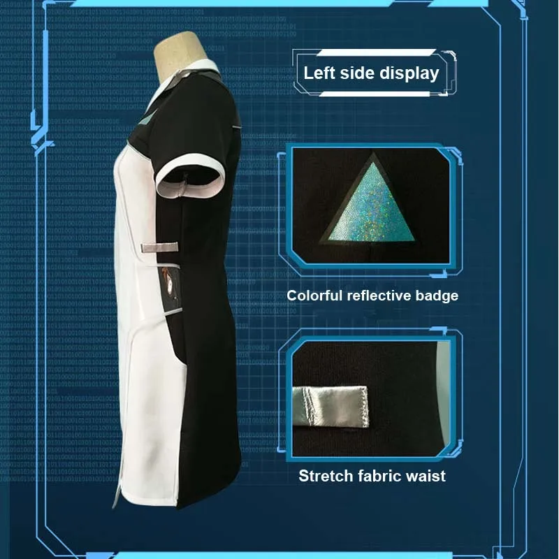 Coshome Game Detroit Become Human Kara Cosplay Costume Code AX400 Agent Outfit Girls Cute Dress Halloween Carnival Uniforms (3)