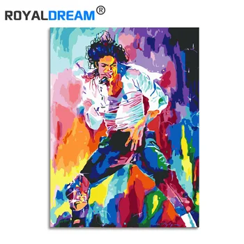 

ROYALDREAM Abstract Colorful Jackson DIY Painting By Numbers Kit Paint On Canvas Painting Calligraphy For Home Decor