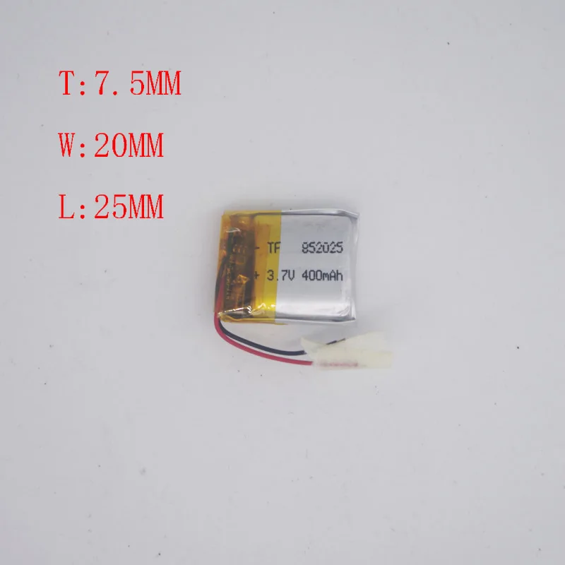 

3.V Polymer Lithium Battery 752025 852025 Wireless WIFI Toy Driving Recorder 400 Mah