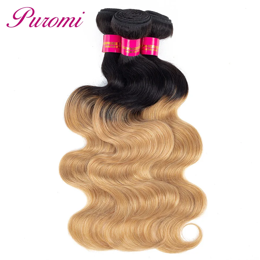 Puromi Hair Ombre Peruvian Body Wave 3 Bundles With Closure Free Part 1b/27 Ombre Human Hair Colored Bundles With Lace Closure Puromi Hair Ombre Peruvian Body Wave 3 Bundles With Closure Free Part 1b/27 Ombre Human Hair Colored Bundles With Lace Closure