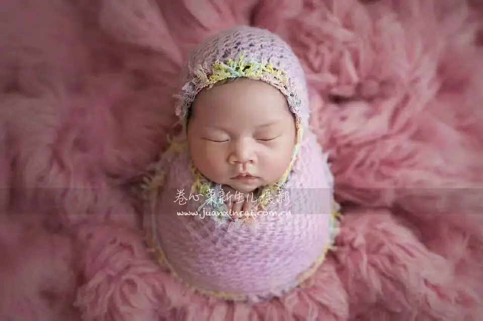 Crochet Newborn Lace Flowral And Wrap Set Knitted Newborn Baby