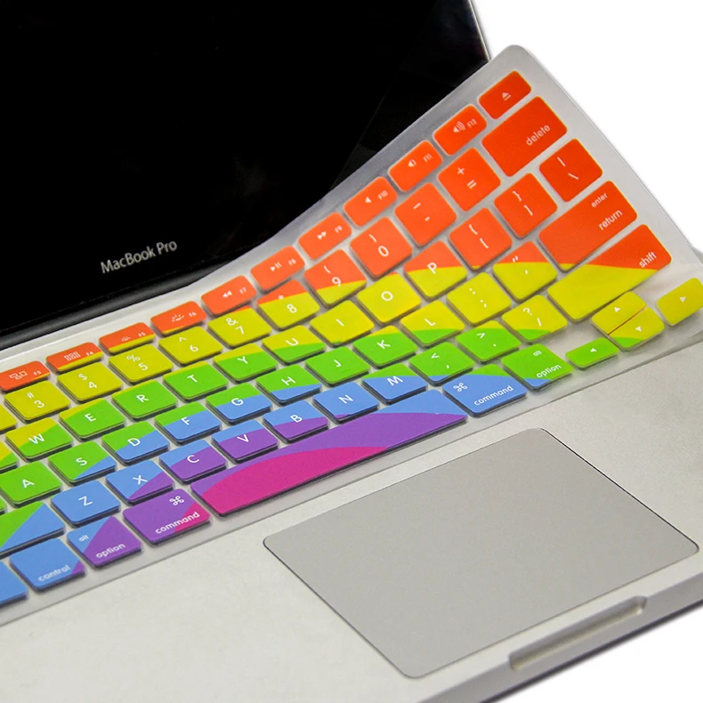 XSKN, для Macbook Pro retina 13 15 17 US макет красочная силиконовая, в цветах радуги покрытие для клавиатуры защитная пленка