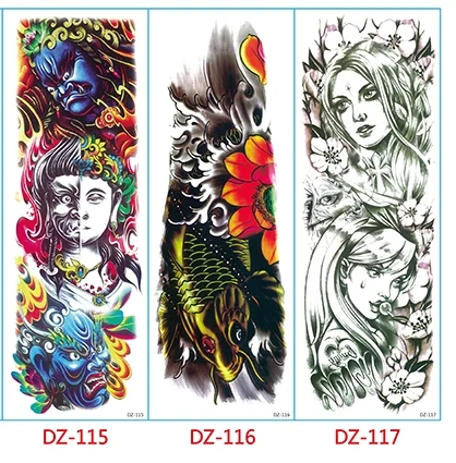Tatouages Impermeables Autocollant Bras Complet Couleur Chinoise Carpe Koi Tatouage Transfert D Eau Flash Tatoo Faux Tatouage Pour Hommes Femmes Aliexpress