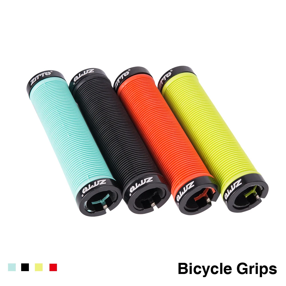 1Pair MTB Handlebar Grips Silicone Gel Lock on Anti slip Grips for MTB