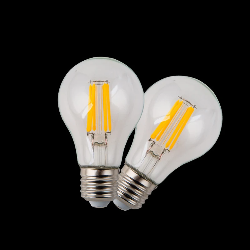 Ретро Led накаливания свет лампы e27 2 Вт 4 6 8 85 265 В A60 Clear стекло оболочки старинные