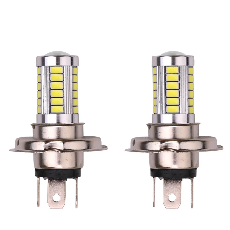 

1Pcs Universal External Light H4 P43T 33 Smd 5630 Led Convex Len Car Headlights Driving Fog Head Lights Lamps Bulb HeadLamp 12v