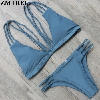 

ZMTREE Bandage Swimwear Women Swimsuit Crochet Bikini 2017 New Bikini Set Push Up Top Biquini Sexy Beach Bathing Suit Beach Wear