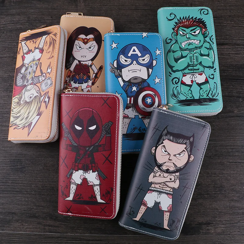 

Wallets Cartoon Marvel Hero Collection Deadpool Hulk Money Purse Flashman Spiderman Thor Captain America Purse For Coins B553