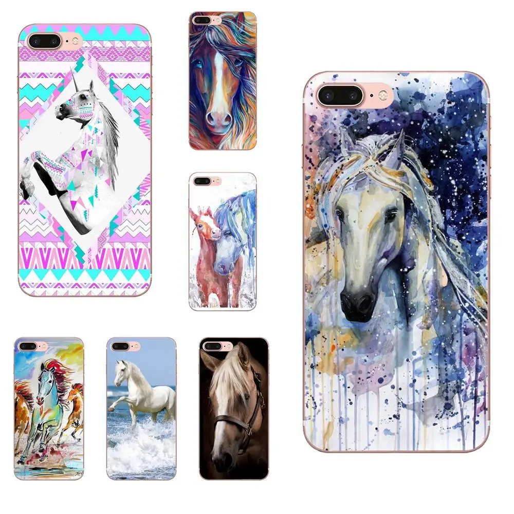 Акварель лошадь бегущая для Samsung Galaxy Note 5 8 9 S3 S4 S5 S6 S7 S8 S9 S10 mini Edge Plus Lite TPU Call