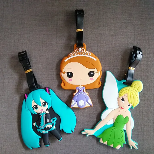 

New Princess Luggage Tag Travel Accessories Animal Cartoon Silica Gel Suitcase ID Address Holder Baggage Boarding Portable Label