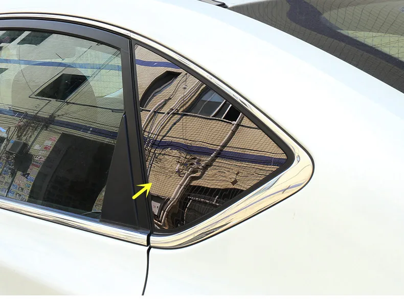 Для Nissan Sentra 2013- окна автомобиля блестки наружное украшение треугольная отделка окна украшение автомобиля аксессуары - Цвет: Silver