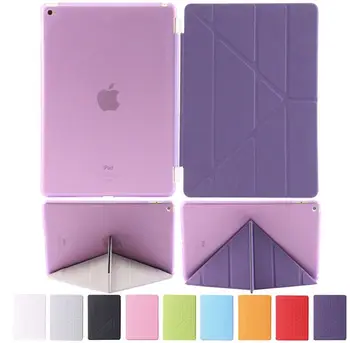 

200pcs/lot gligle Ultra-thin Tablet Case for iPad air 2 (for iPad 6) Cover Case with Transformers Sleep/Wake Function
