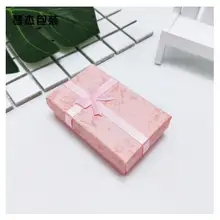 96 шт./лот розовая бумага подарочная коробка под ожерелье Свадебные изысканные серьги Цепочки и ожерелья s Упаковка Коробки красивая коробка для украшений