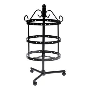 

72 Holes Metal Jewelry Rack Necklace Holder Rotary Display Stand Organizer Decor