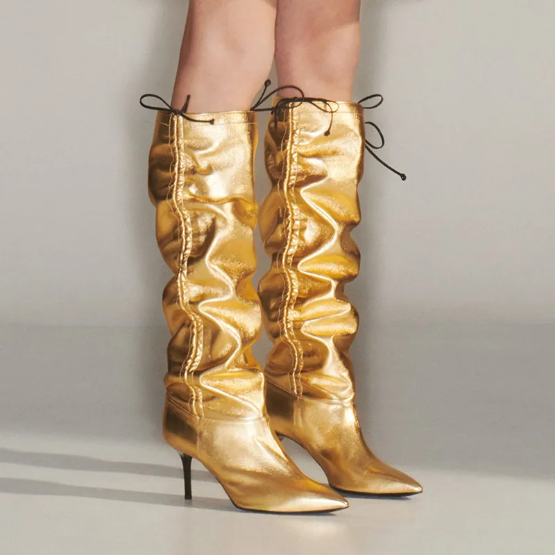 metallic gold boots women's shoes