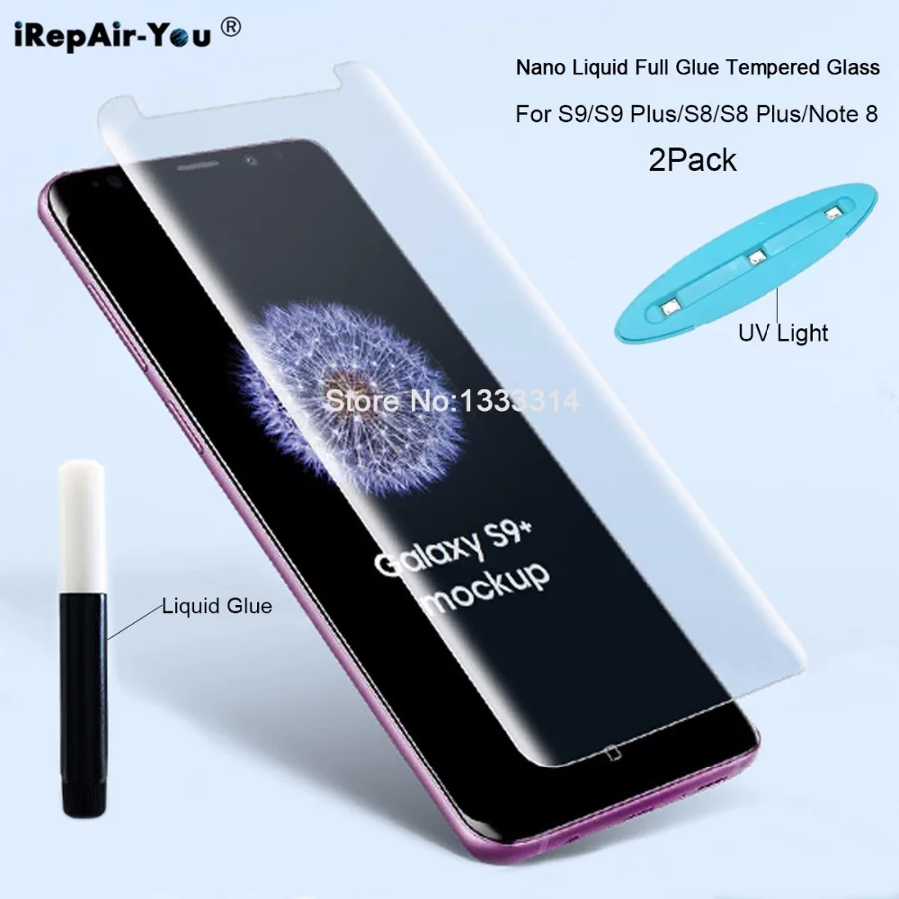 2 шт Nano жидкое закаленное стекло с УФ светом для Samsung Galaxy Note 9 8 S8 S9 Plus Защитная