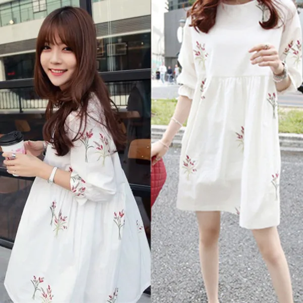

M-XXL Women Summer Pregnancy Dresses Three Quarter Sleeves Maternity Dress Nursing Breastfeeding Dress Pregnancy Clothes