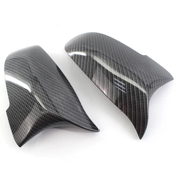 

Pair Left+Right Carbon Fiber Side Wing Mirror Cover Caps For BMW F10 F11 2014-16