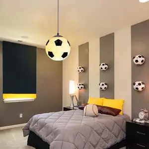 

Modern Simple Football Chandelier Novelty Black And White Football Bedroom Hallway Lights Children yi so hot u deng