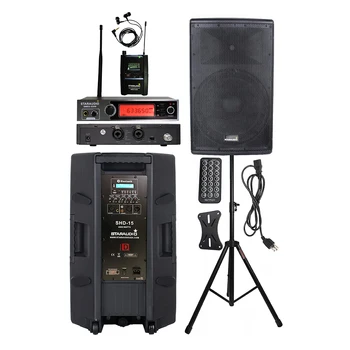 شراءSTARAUDIO 4000 واط 15 بوصة PA نشط KTV DJ نادي بالطاقة USB مكبر صوت لاسلكي محمول PA حامل 1CH UHF سماعات رأس لاسلكية رصد ميكروفون SHD-15