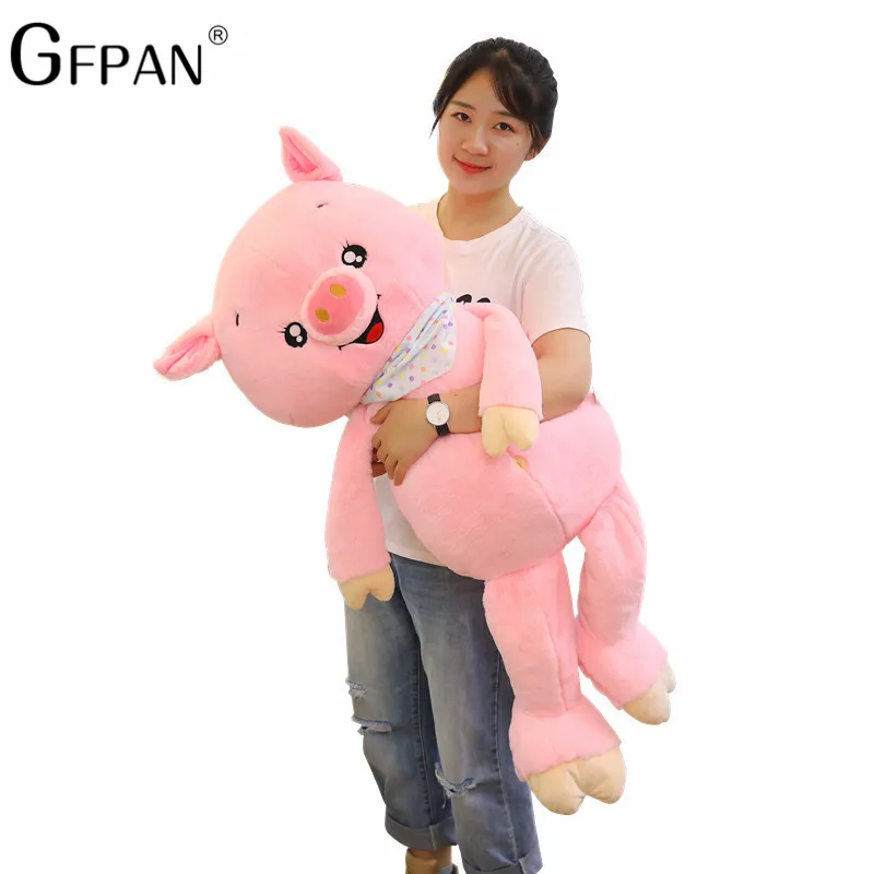 

1pc 100cm Huge Size Happy Pig Pillow Doll Hot Sale Stuffed&Plush Animal Super Kawaii Toys Valentine's Day Present For Girl