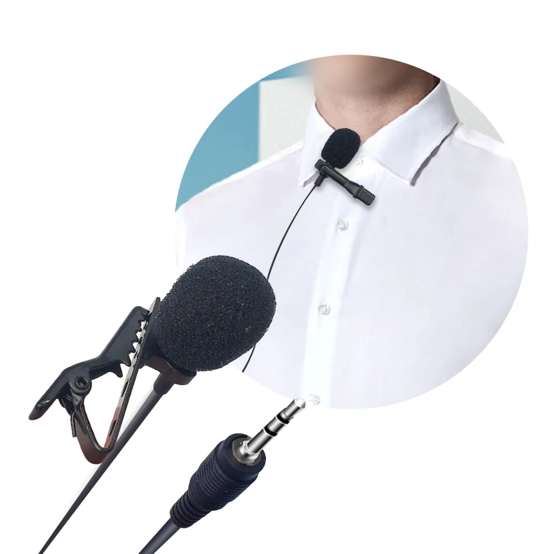 

Mini Jack Clip-on Lapel Microphone Lavalier Microphones 3.5mm mic Wired Mic for Speaking Speech Phone Condenser Microfone