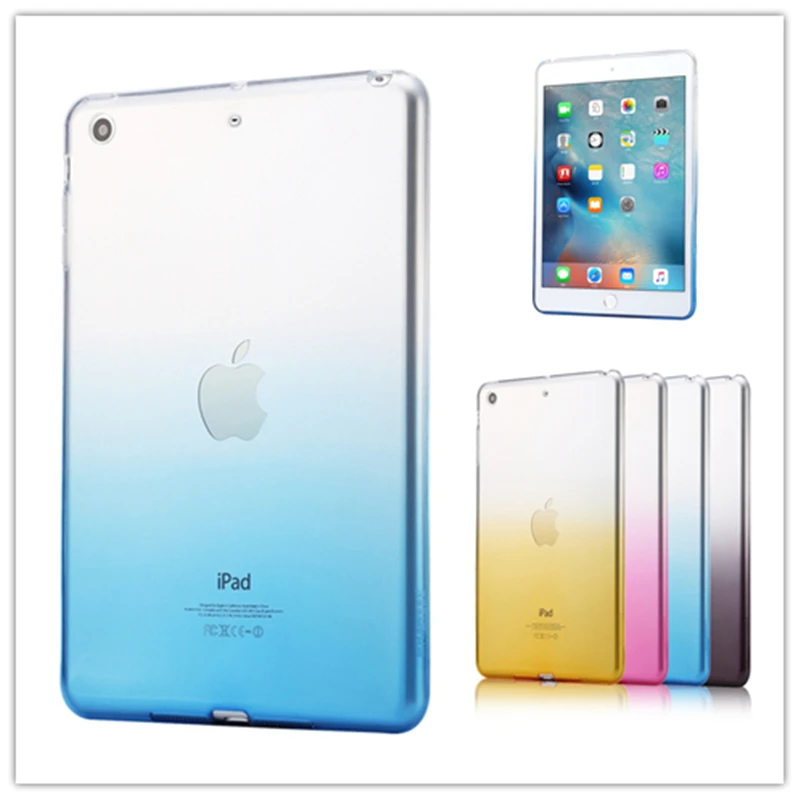

Gradient TPU bottom back case for apple ipad Air 2 cover protective smart cover For ipad 6 Protective Shell Cover