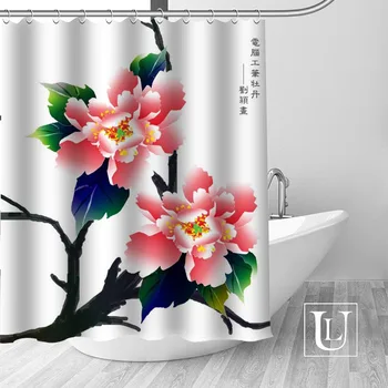 

Custom flower Shower curtain Multi size Shower curtain includes 12 Plastic Hooks Antibacterial Easy to Hang Shower curtain