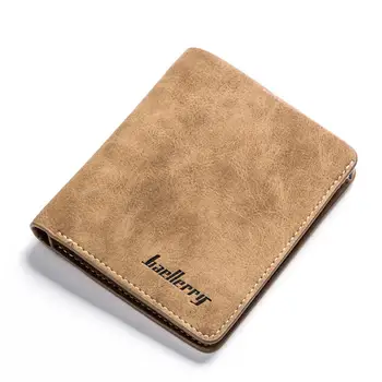 

PinShang Men Retro Frosted PU Wallet Two Folding Male Purse Credit Card Holder Solid Color Short Wallet purse and wallet ZK30