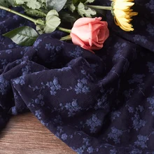 Вышитые Хлопчатобумажные Ткани весна и осень хлопчатобумажные ткани мягкие и удобные tissus синие Ретро литературные и художественные платья tissu