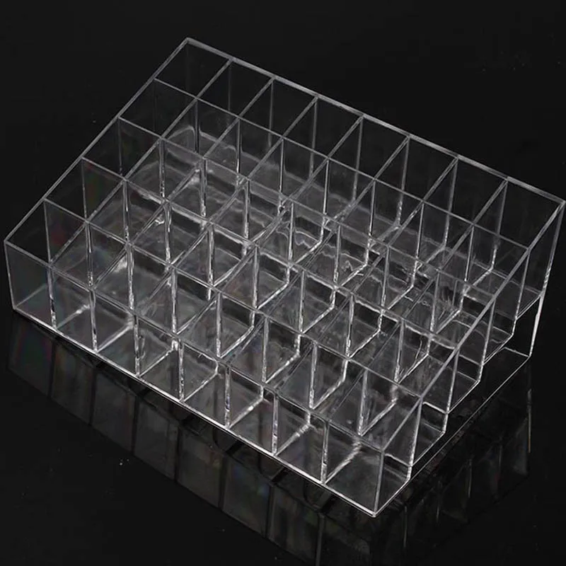 

Trapezoid Clear Makeup Display 40 Lattices Lipstick Stand Case Cosmetic Organizer Holder Box Hot Sale High Quality