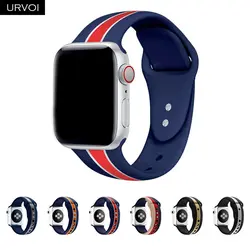 URVOI силиконовой лентой для apple watch серии 4 3 2 1 спортивный ремешок для iwatch ремень mix ремень colorfur замены 40/44 мм