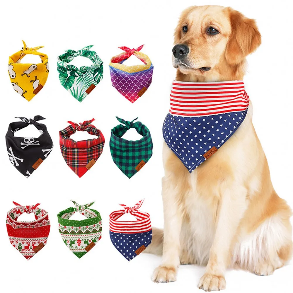 

9 Color Cat Dog Scarf Triangle Saliva Towel Quick Release Pet Bandana Bibs For Golden Retriever Large Dogs Saliva Towel