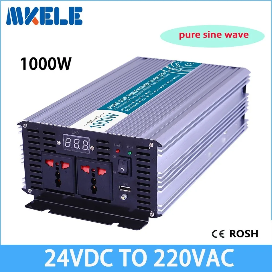 

MKP1000-242 pure sine wave inverter 1000w 24v 220v inverter off grid voltage converter,solar inverter LED Display full power