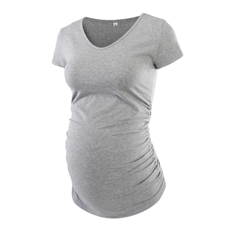 Комплект из 3 предметов; Одежда для беременных; топ с v-образным вырезом и рюшами сбоку; футболки для беременных; женская одежда; Футболка для беременных; ropa mujer