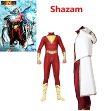 Аниме Марвел Капитан костюмы для косплея Shazam Billy Batson супергерой спандекс зентай взрослые дети размер вечерние костюмы для Хэллоуина