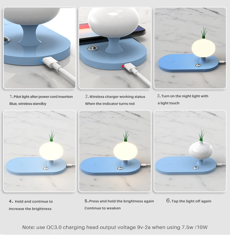 Fast Charging Wireless Charger Night Lamp (4)